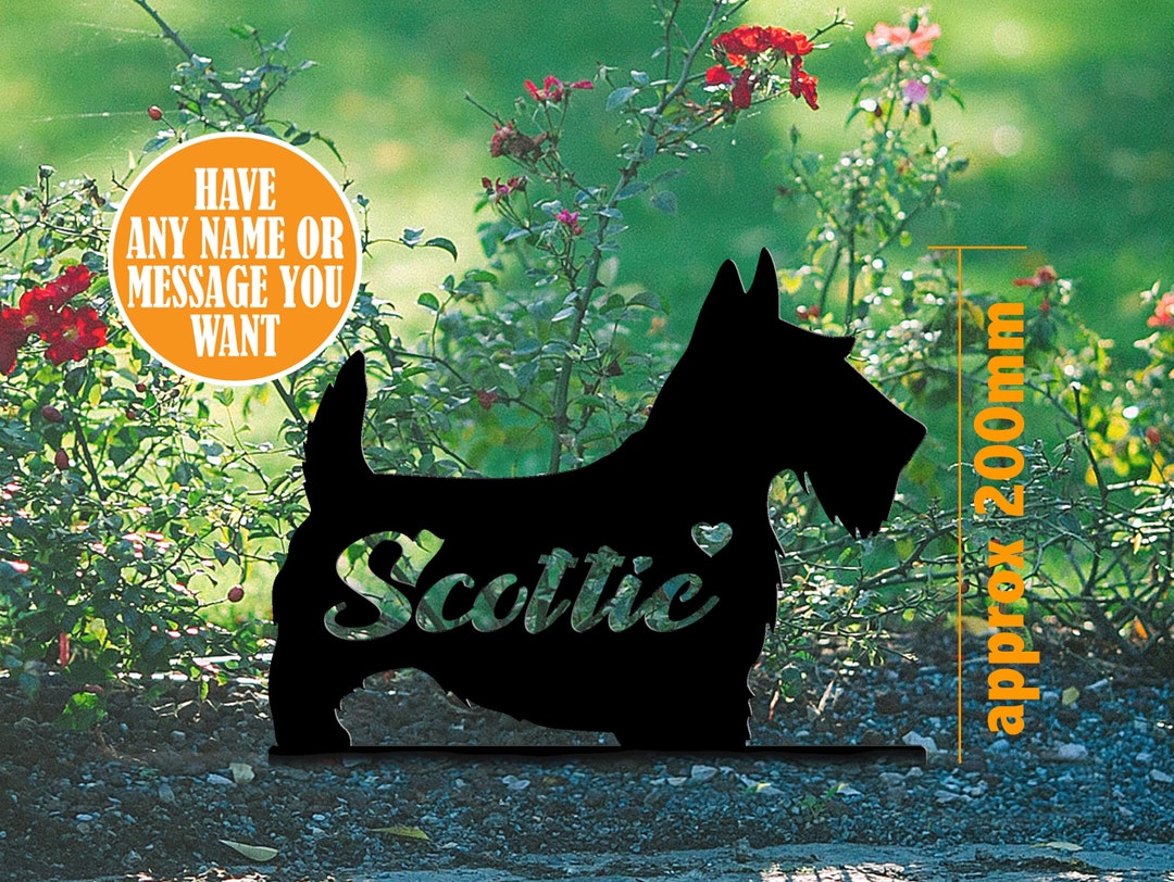 Scottish Terrier Metal Garden Gift, Personalised Scottish Terrier Gift