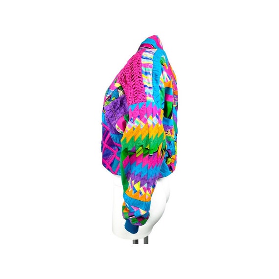90s Patchwork Colorful Jacket / Butterflies / Int… - image 4
