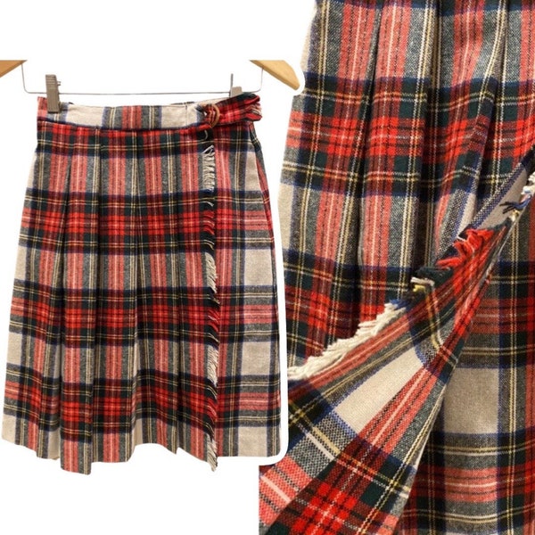 Plaid Wrap Skirt Etsy