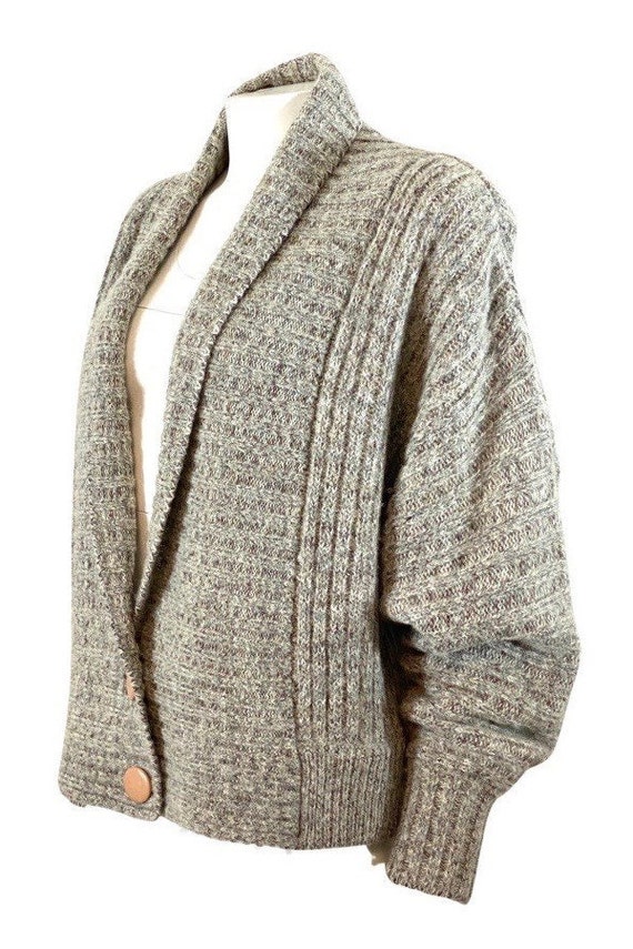 MED Oversized Shawl Neck Chunky Sweater // Cardig… - image 4