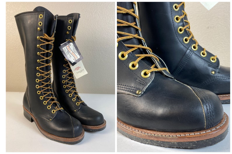 MENS Sz 8 Vintage 60s70s Carolina Pole Climbing Boot // 16 Linesman