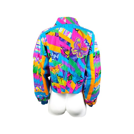 90s Patchwork Colorful Jacket / Butterflies / Int… - image 5