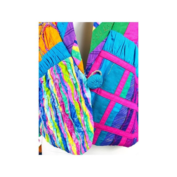 90s Patchwork Colorful Jacket / Butterflies / Int… - image 9