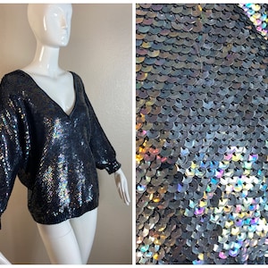 70s Sequin Sweater - Etsy