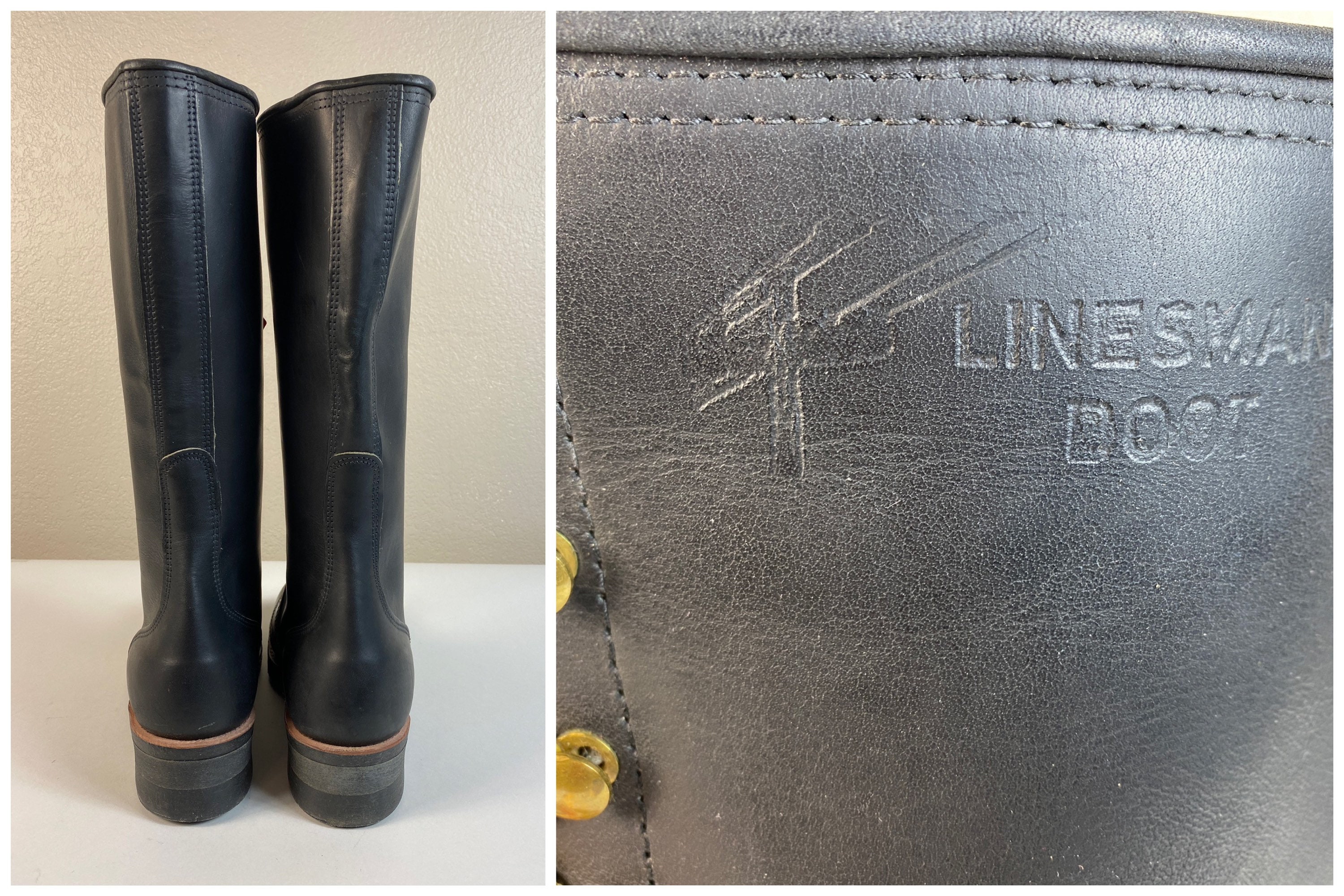 MENS Sz 8 Vintage 60s70s Carolina Pole Climbing Boot // 16 Linesman