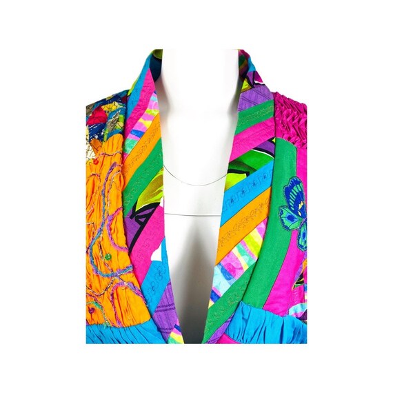 90s Patchwork Colorful Jacket / Butterflies / Int… - image 8