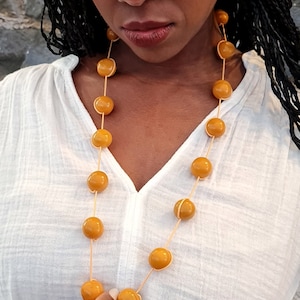 Beaded Tagua Necklace, long Necklace, Tagua Beads, multicoloured necklace, Tagua Beads