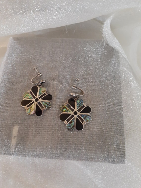 Vintage 1940's to 1960's Dangle Earrings Abalone B