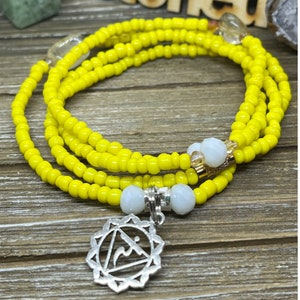 Solar Plexus -Yellow chakra waist bead - Citrine healing crystal- removeable waist bead- solar plexus chakra charm