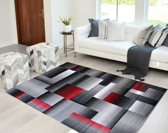 Gray Area Rug Etsy