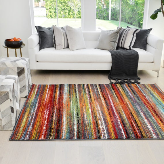 5x7 Modern Multi-Color Area Rugs for Living Room