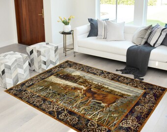 Rustic Cabin Lodge Wild Mountain Pines Indoor Rugs Area Carpet No-Slip Mat Home Decorator for Bedroom Camping Children Play 50 X 80 cm Rustic Cabin Lodge Wild Mountain Pines Indoor Rugs Area Carpet No-Slip Mat Home Decorator for Bedroom Camping Children Play 50 X 80 cm