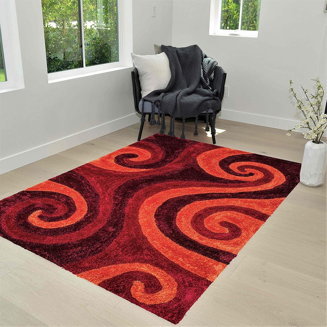 Rust Shag Rug 5X7 for Living Room Decor 2021 Rug Trends Bright Modern