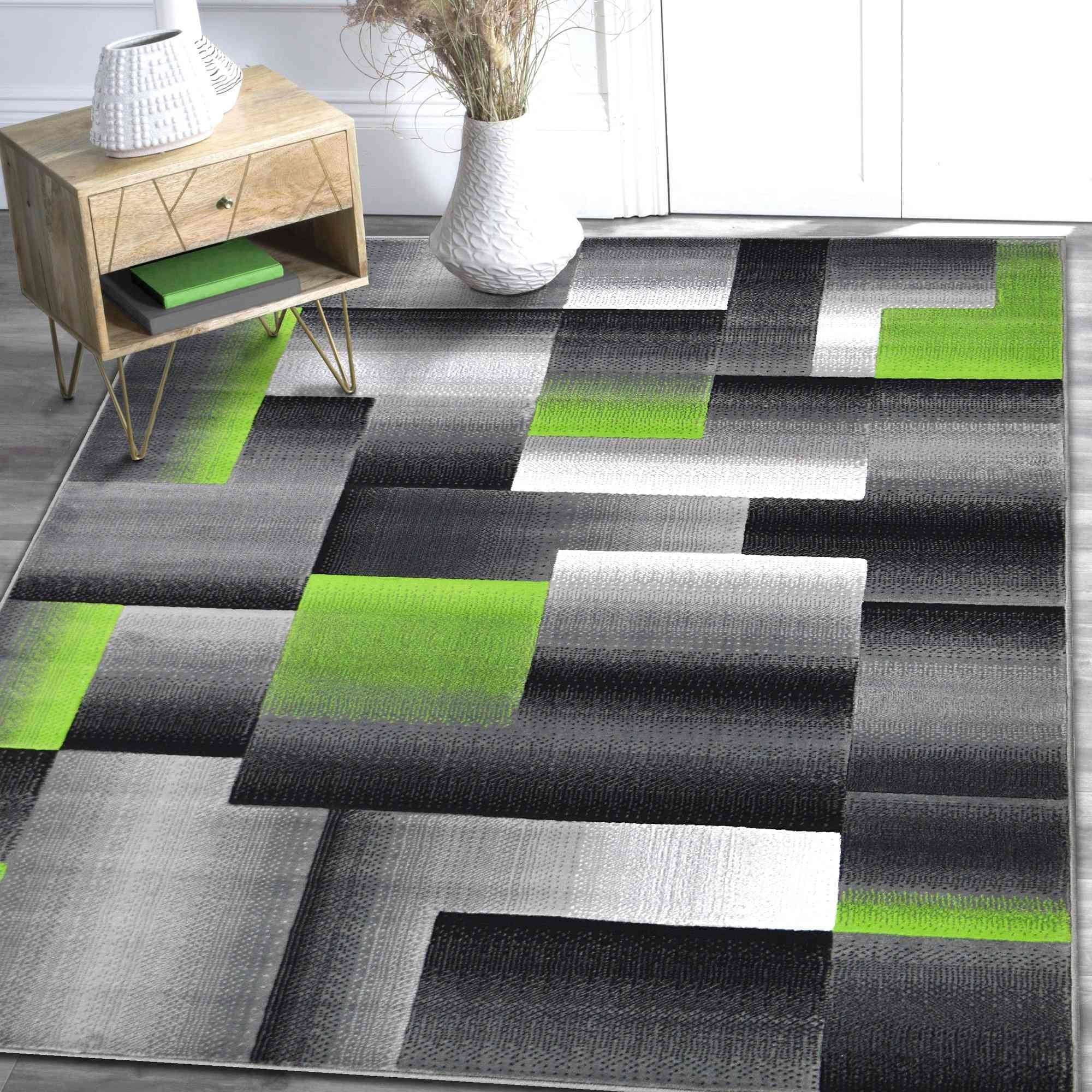 Black and cheap green rug