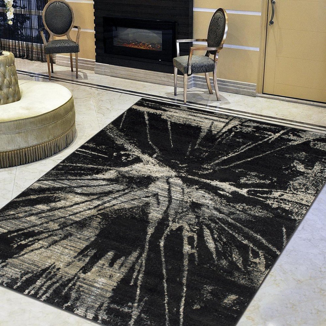 Abstract Rug Explosion Pattern Distressed Modern Vintage Area - Etsy