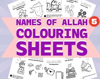 Allah Activity 99 Names of Allah Coloring Page - Ar Rahman - Ar Raheem - Islamic ...