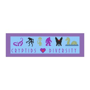 Cryptids & Diversity Car Magnet, Fun Car Décor, Gifts for Weirdos, Car Accessories, Unique Magnet for Halloween