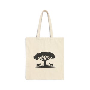 Nature-Inspired Cotton Canvas Tote Bag, Eco-Friendly Shopping Bag, Reusable Grocery Tote, Gift for Animal Lovers, Sustainable Fashion