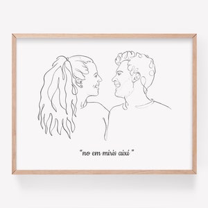 retrato parejas Personalizado un par de regalo personalizado impresión de la familia Par de impresión