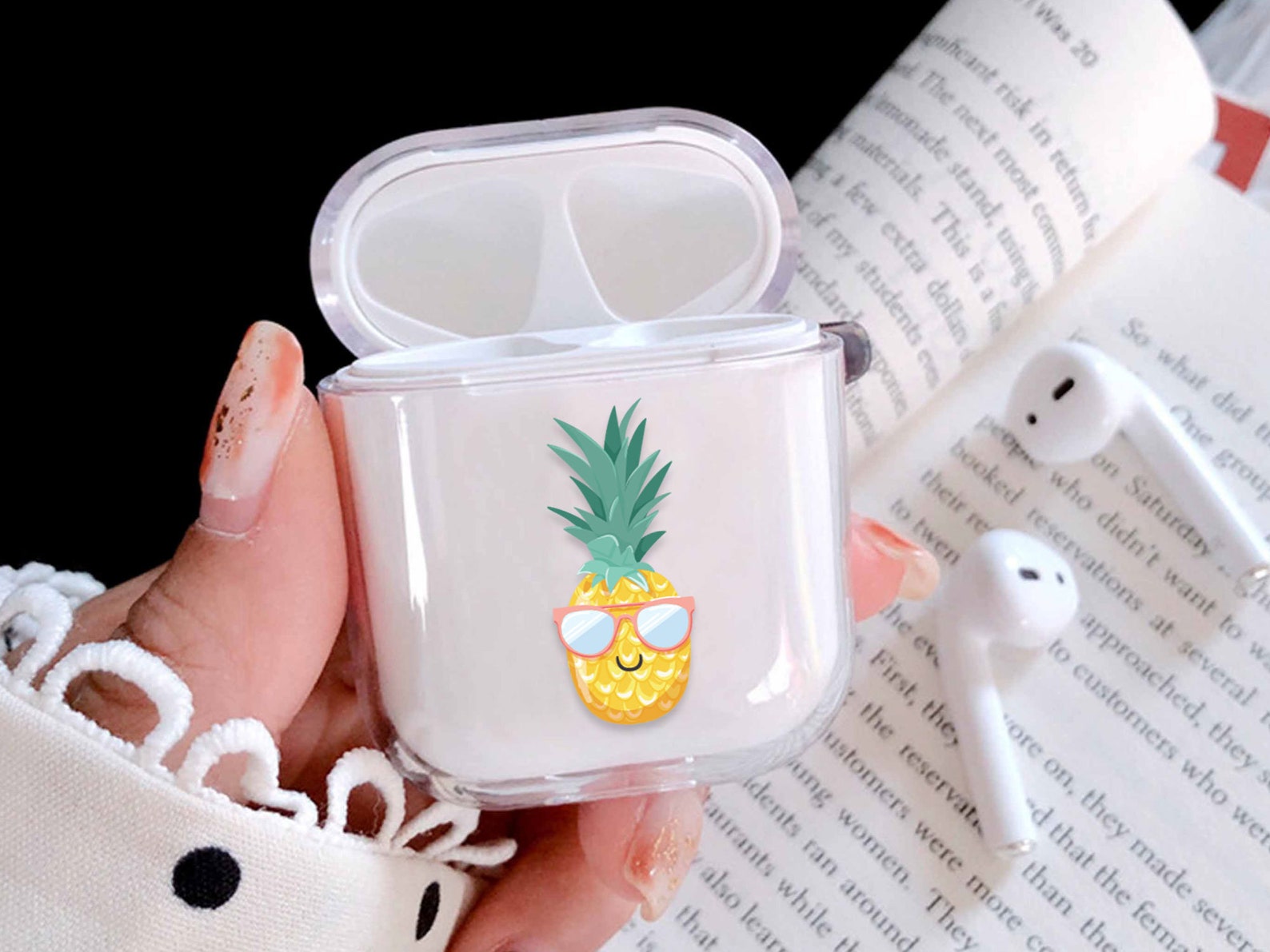 Cool pineapple AirPods Case fruit custom case watrecolor Air Etsy