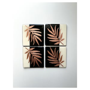 Ensemble de 4 sous-verres en béton, peinture abstraite, sous-verres pour pendaison de crémaillère, design Mid-Century, plateau en béton, décoration de table, cadeau pour la Saint-Valentin