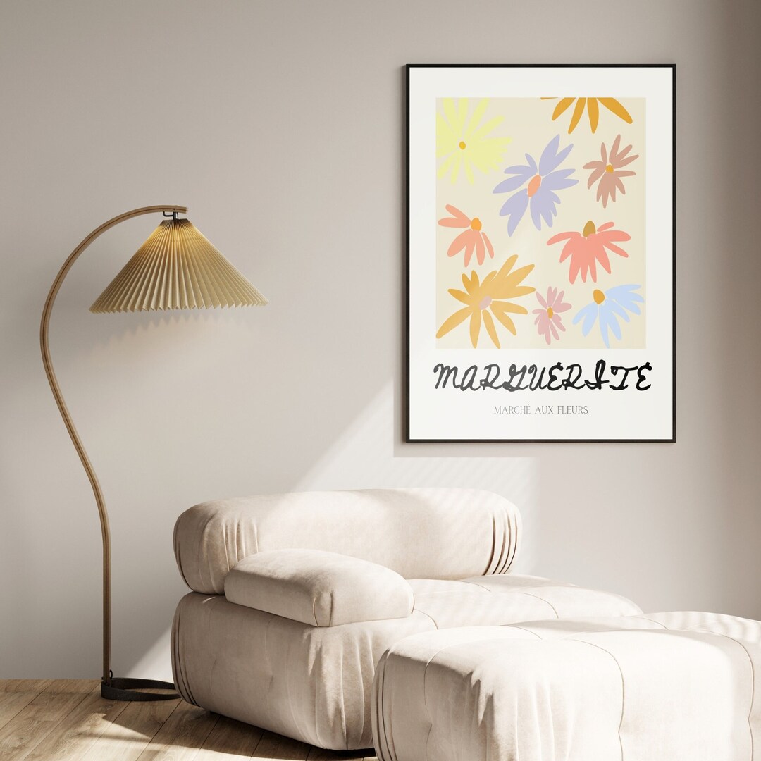 Contemporary Floral Wall Art Printable Living Room Gallery Etsy