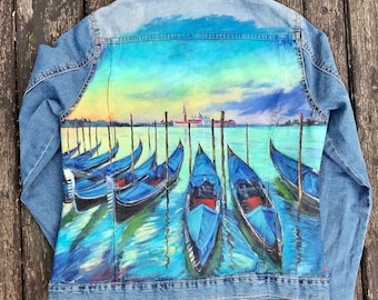 Venice exclusive custom hand-painted denim jacket