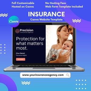 Insurance Website Canva Template with Customizable Quote Form