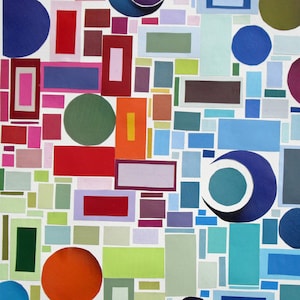 Mosaico de cores retrô disco party dos anos 60. Colagem abstrata moderna. Download digital de baixo custo