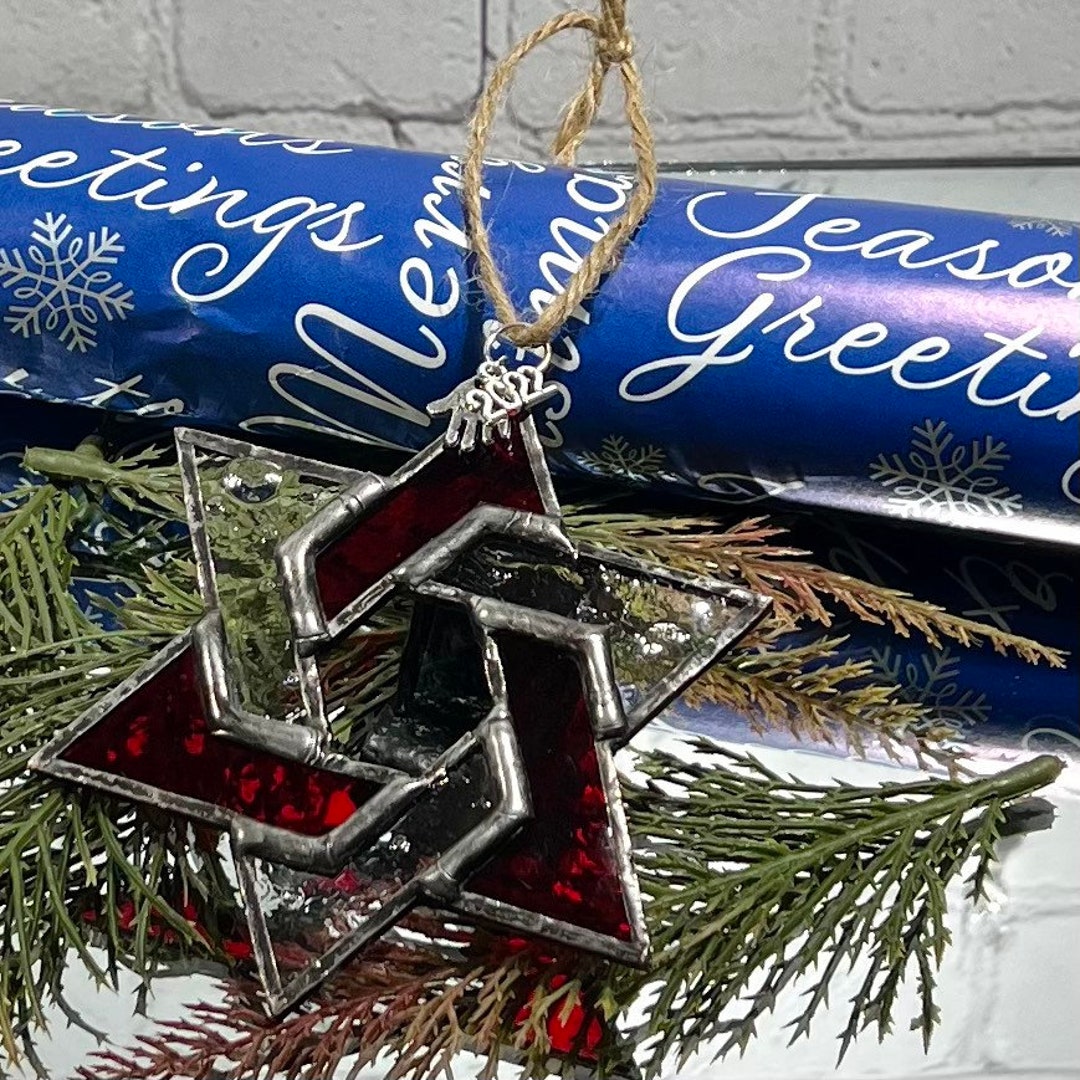 Stained Glass Star of David Ornament Stained Glass Star of David