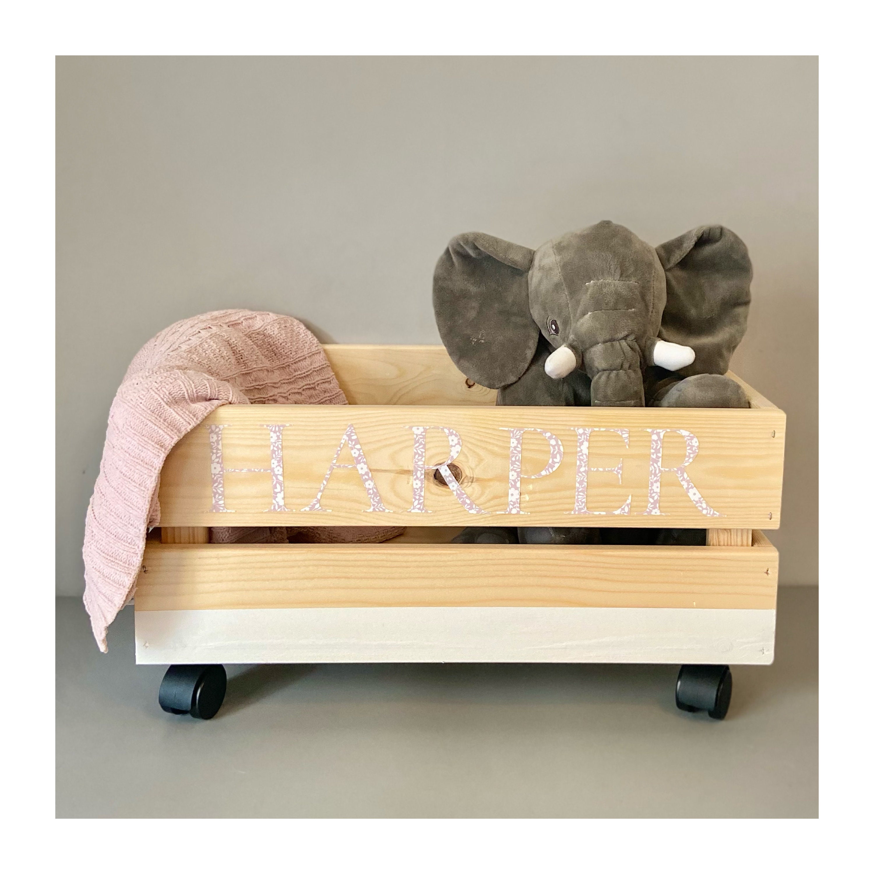 Handmade wooden toy boxes toy box toy crate wheels kids Etsy