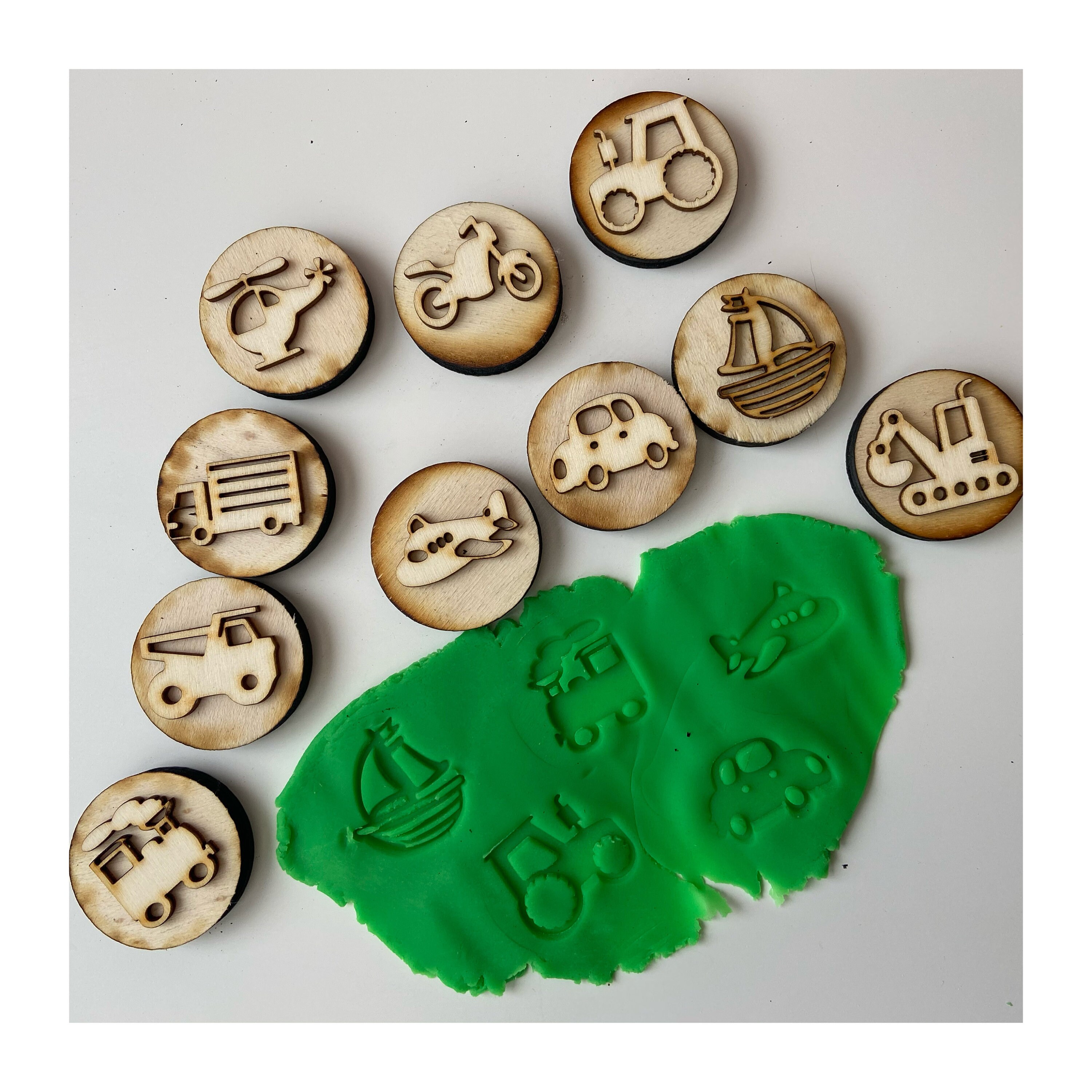 Wooden Playdough Stampers Kids Playdough stamps Eco Etsy