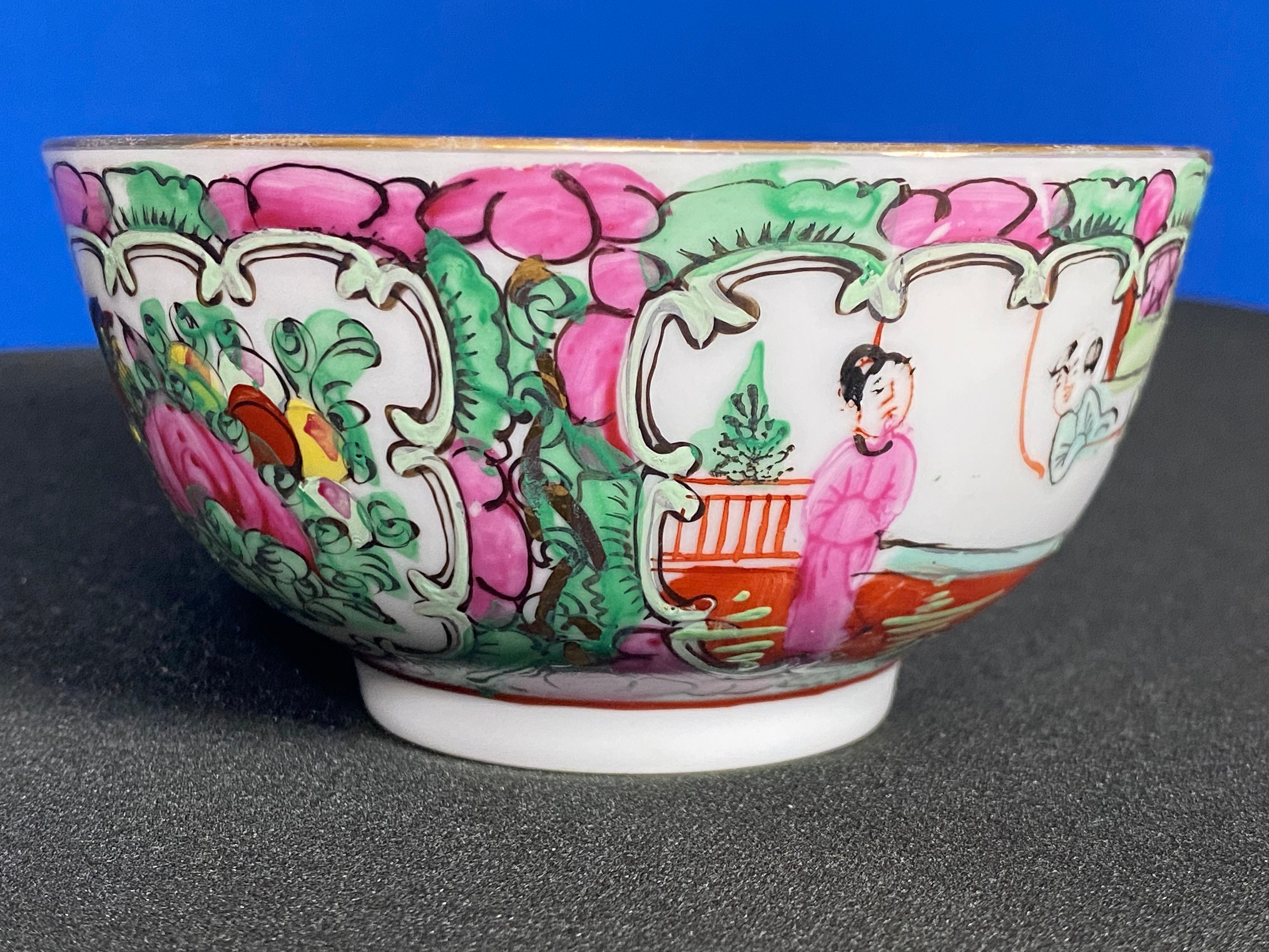 Rare Japanese Porcelain Ware ACF Bowl Handpainted Pink Red - Etsy