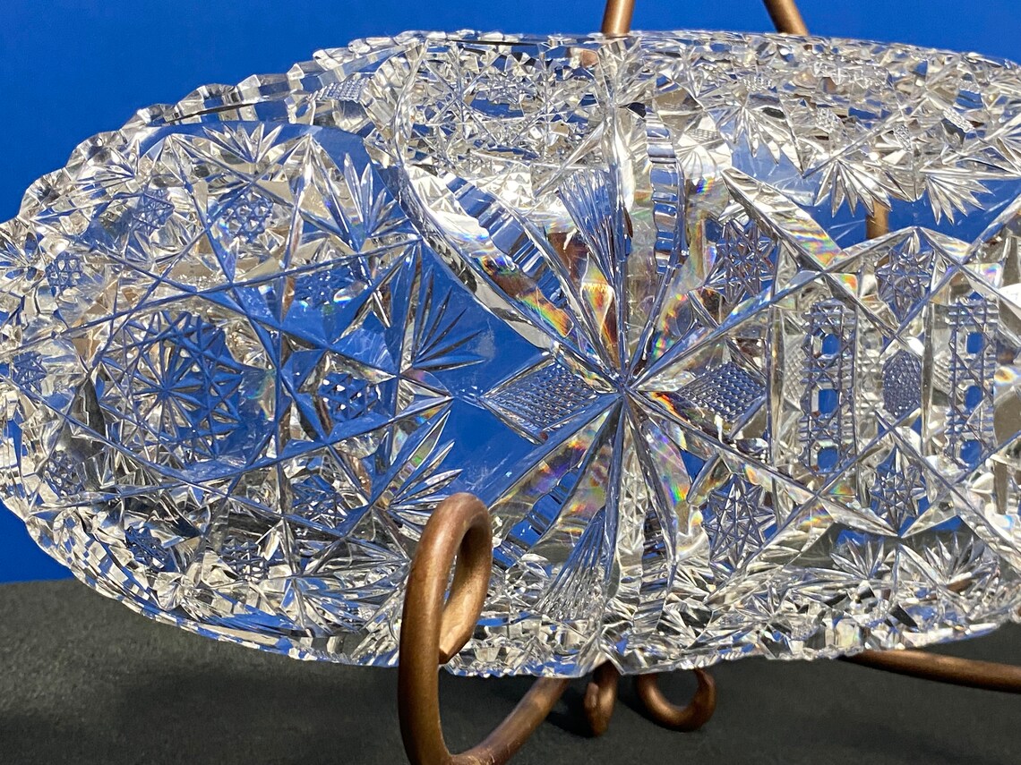 ABP Glass, American Brilliant Cut Glass Celery/relish Dish, ABP Cut Glassware, Collectible