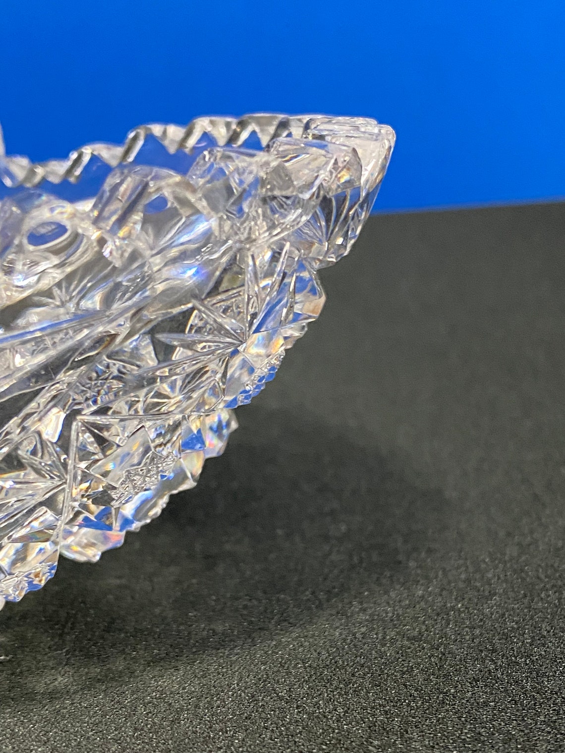 ABP Glass, American Brilliant Cut Glass Celery/relish Dish, ABP Cut