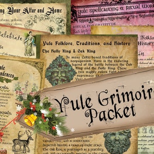 Yule Packet for Book of Shadows / Grimoire Pages Download / Ephemera Kit / Spellbook Printable / PDF