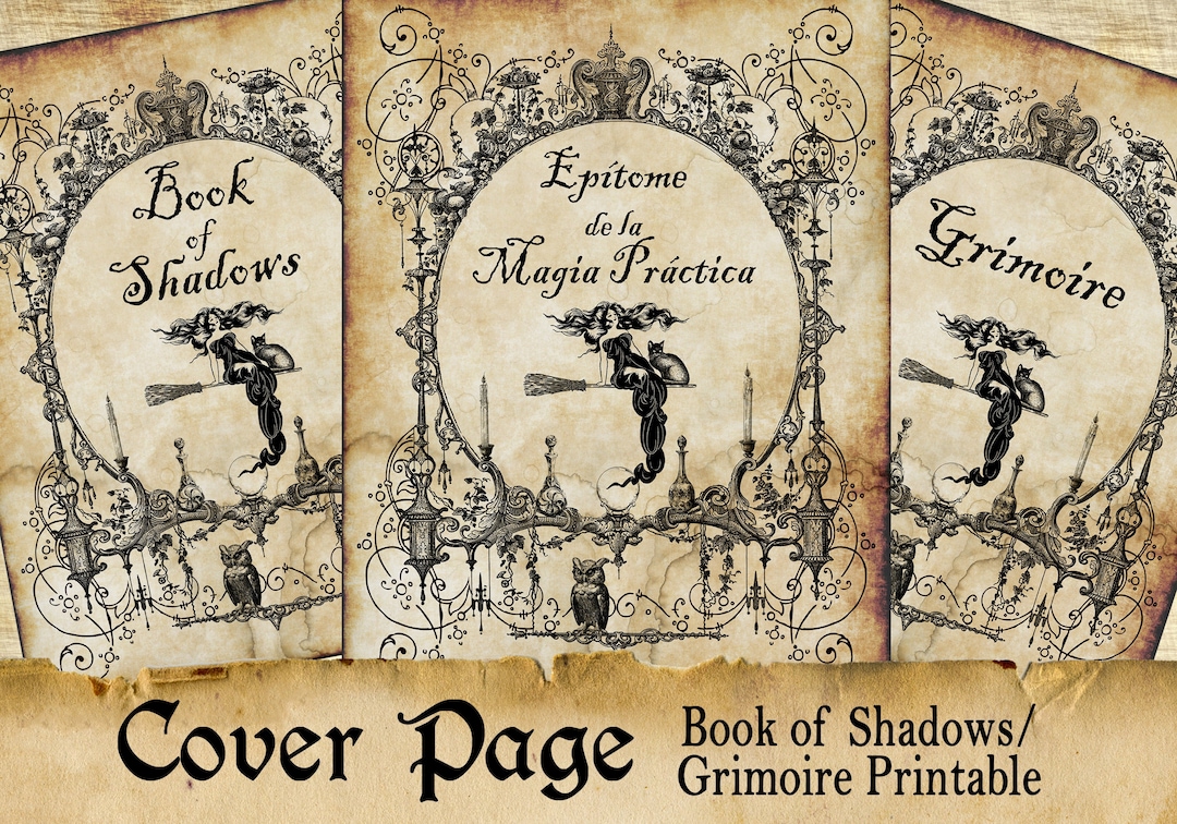 Cover Page Printable / Grimoire Download / Book of Shadows PDF / Spell