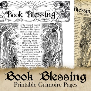 Book Blessing Printable / Grimoire Downloads / Book of Shadows Printable / Spell Book PDF