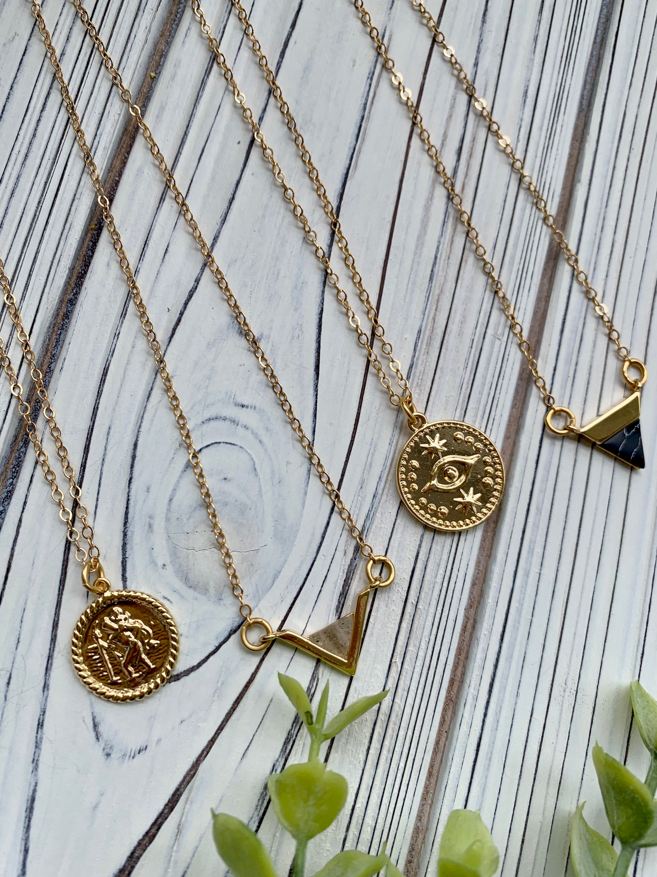 Minimal Jewelry Minimal Necklace Coin Necklace Layered Etsy