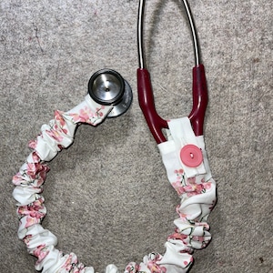 Stethoscope Scrunchie Cover - Cherry Blossom Pattern