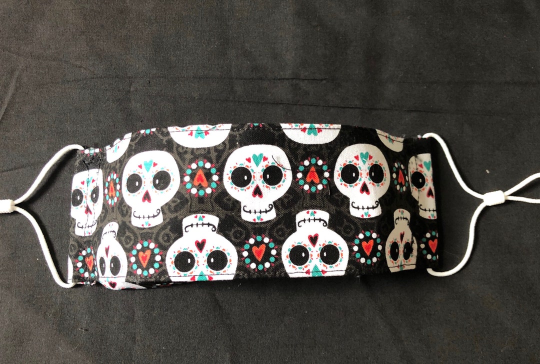 Cute Sugar Skull Coco 3D Origami Anti Fog Mask With Nose Wire and ...