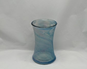 Hourglass Vase with pale blue resin gazing