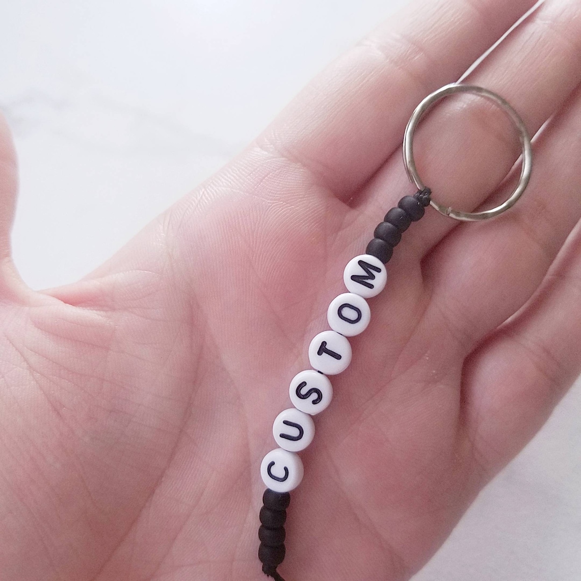 Personalized Custom Name or Word Beaded Keychain Personalized Etsy