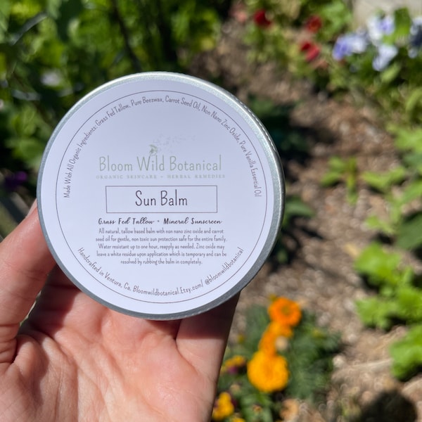 Tallow Mineral Sun Balm-Grass Fed Tallow + Zinc