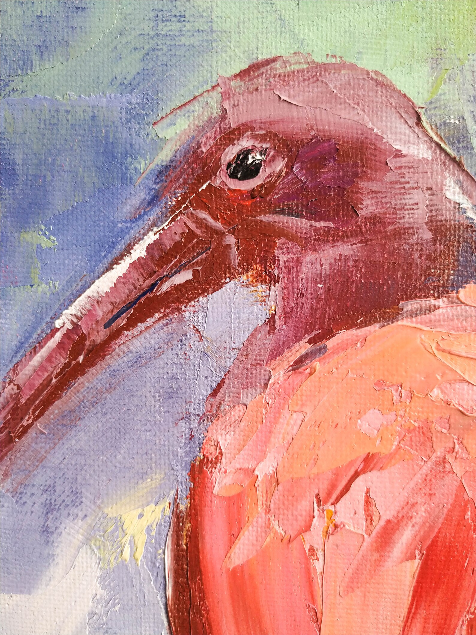 Ibis painting Original bird wall art on canvas Caribbean Etsy