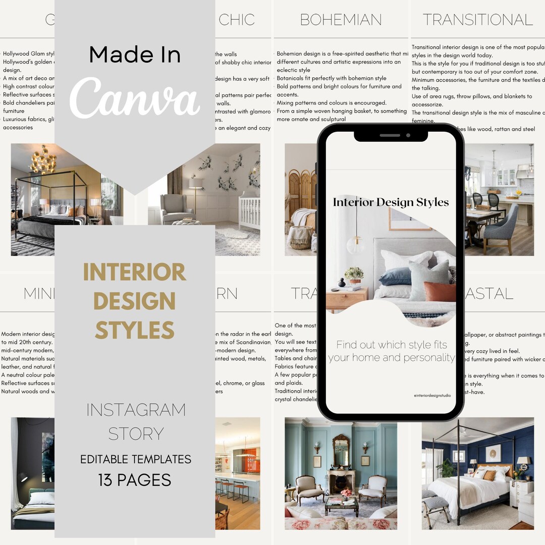 Interior Design Styles Story | Instagram Story Template | Social Media ...