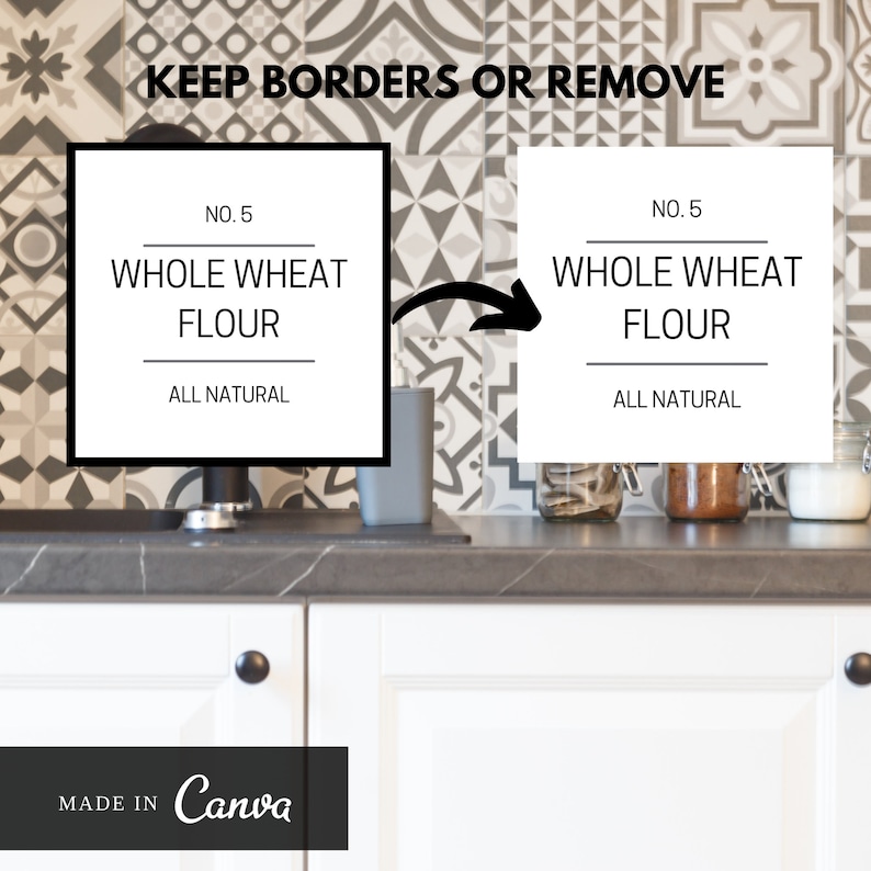 Printable Kitchen Labels Pantry Label Template Modern Minimalist Labels