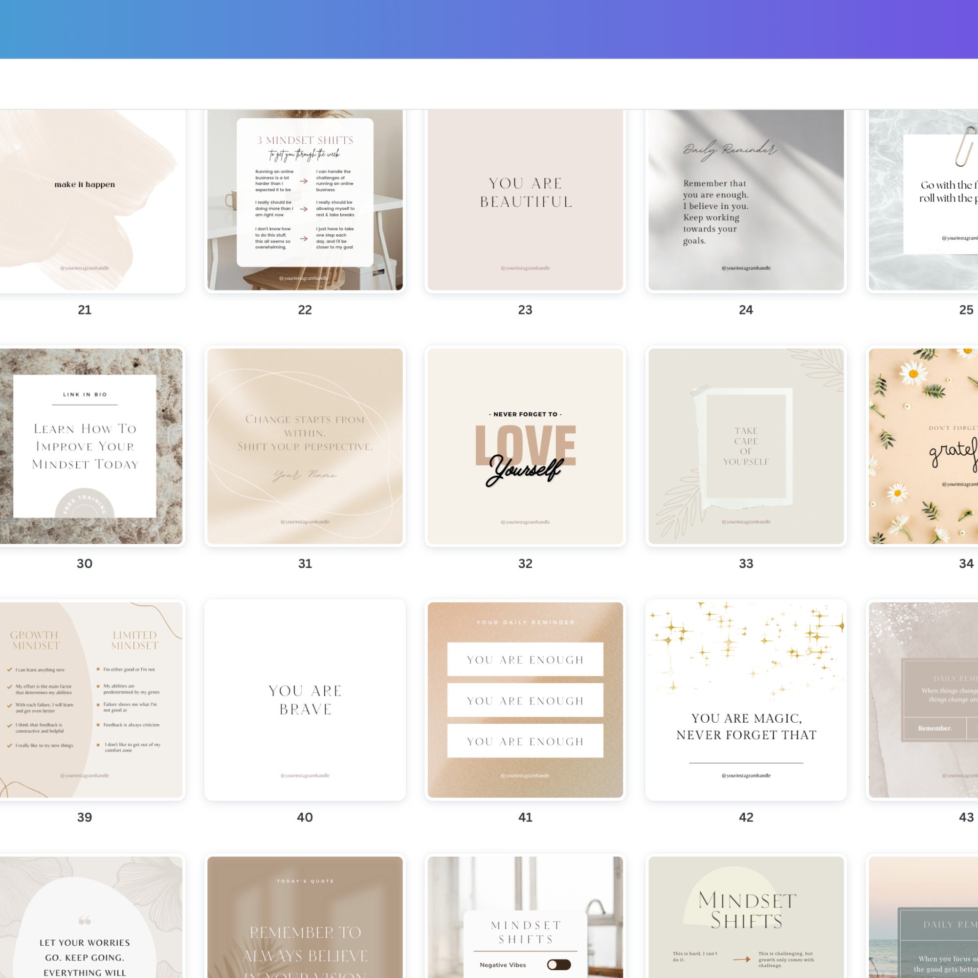 200 Coaching Instagram Template for Canva Canva Templatelife - Etsy