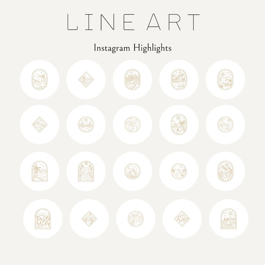 200 Line Art Instagram Highlight Covers | Minimalist Highlight Icons ...
