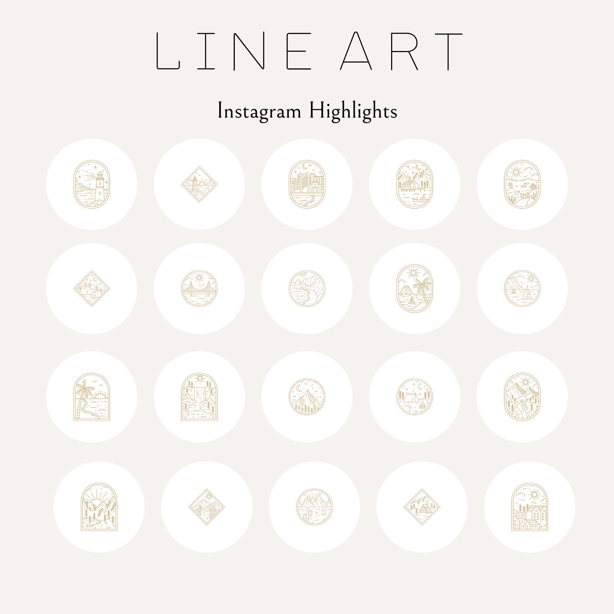 Premium Vector  Set of simple minimalist instagram highlights cover icon  design template in brown color background
